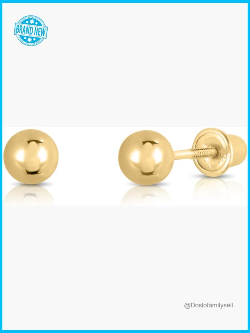 14k Gold Ball Stud Earrings Screw Backs Minimal Chic Everyday Wear